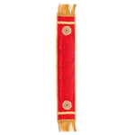 Designer Red Velvet Ganpati Idol Patka with Gold Tassels