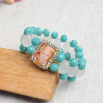 Guru Ji Maharaj Swaroop Sky Blue Beads Artisan Bracelets for Men and Women