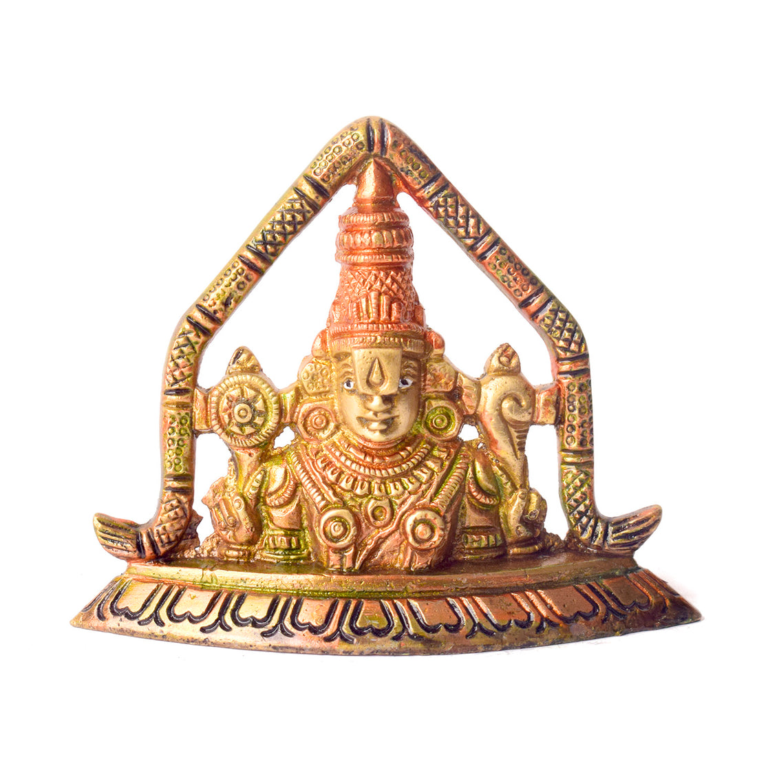 3.3 Inch Brass Beautifully Crafted Venkateshvara Idol