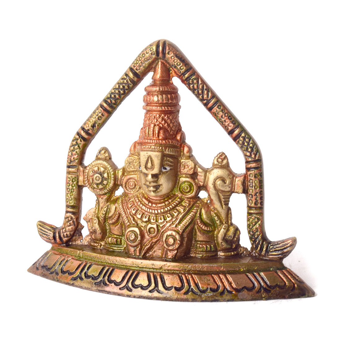 3.3 Inch Brass Beautifully Crafted Venkateshvara Idol