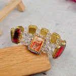 Crystal Elegance: Jai Guruji Handmade Bracelet