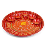 10 Inch Stainless Steel Aarti Thali Set (Ganpati Design)