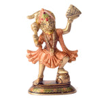 5.5 Inch Radiant Colored Brass Sanjivani Hanuman Idol