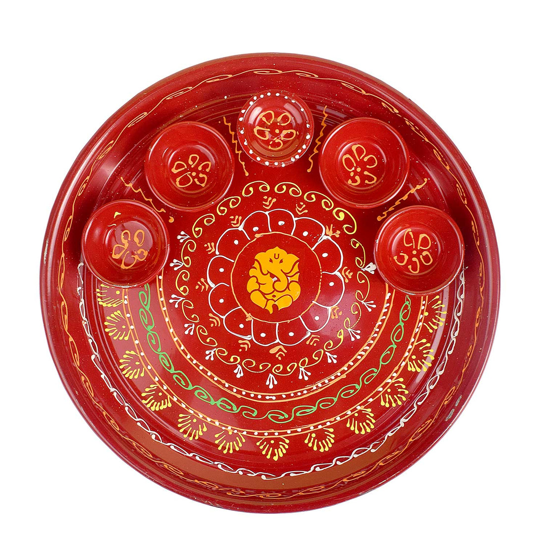 10 Inch Stainless Steel Aarti Thali Set (Ganpati Design)