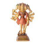 6.4 Inch Exquisite Brass Panchmukhi Hanuman Standing Idol