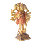 6.4 Inch Exquisite Brass Panchmukhi Hanuman Standing Idol