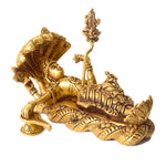 5.3 Inch Brass Vishnu Padmanabha Statue – Lord Vishnu Sleeping on Sheshnag