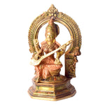 9.2 Inch Brass Goddess Saraswati Statue