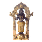 11.4 Inch Handcrafted Black Brass Ram Lala Statue for Worship and Decor