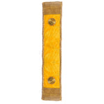 Designer Yellow Velvet Ganpati Idol Patka with Zig-Zag Border
