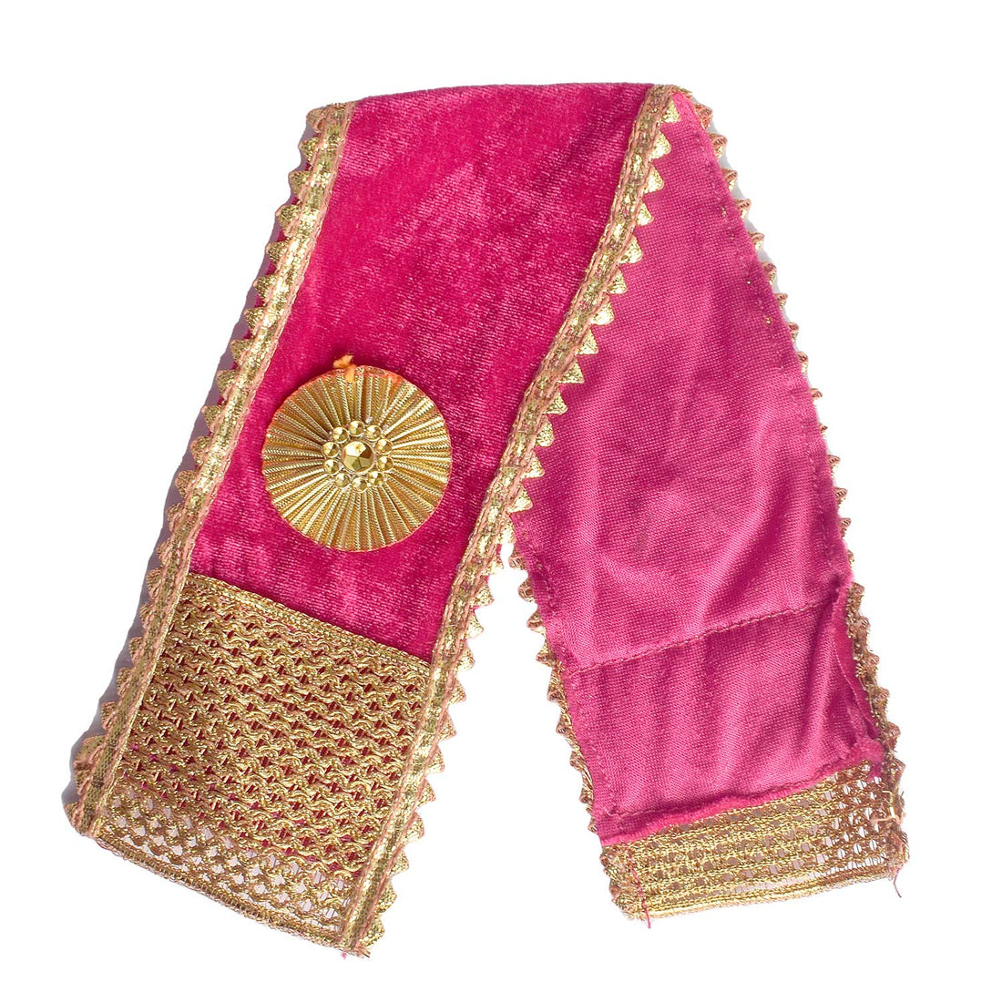 Premium Designer Magenta Velvet Ganpati Idol Patka