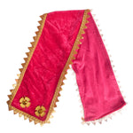 Premium Designer Pink Velvet Ganpati Idol Patka