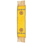Yellow Velvet Ganpati Idol Patka with Floral Medallion - 32 Inch