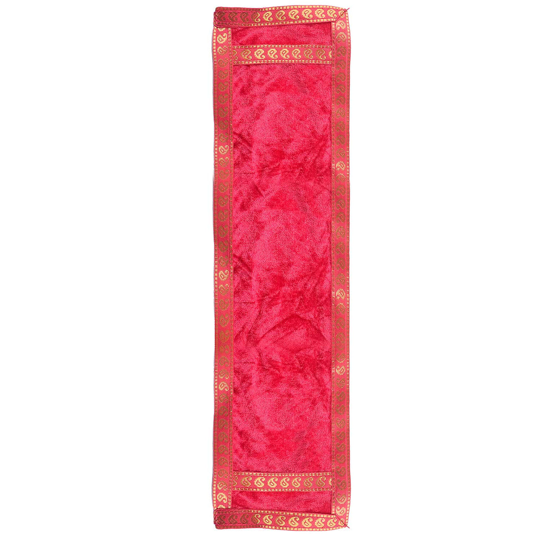 Pink Velvet Ganpati Idol Patka with Intricate Border - 32 Inch