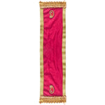 Pink Velvet Ganpati Idol Patka with Gold Border