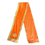 Designer Deity Orange Velvet Ganpati Idol Patka