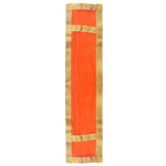 Orange Velvet Ganpati Idol Patka With Classic Gold Border