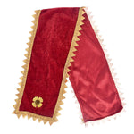 Maroon Velvet Ganpati Idol Patka with Zigzag Gold Border - 22 Inch