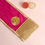 Premium Designer Magenta Velvet Ganpati Idol Patka