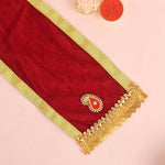 Designer Velvet Maroon Ganpati Idol Patka - 32 Inch