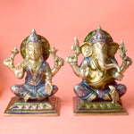 6.3 Inch Exquisite Brass Lakshmi Ganesha Idol