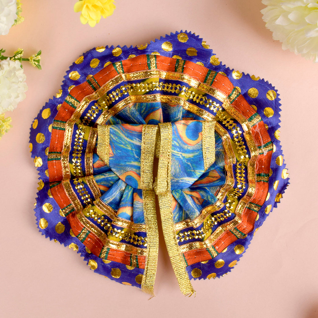Delightful Laddu Gopal Outfit with Polka Dot Border