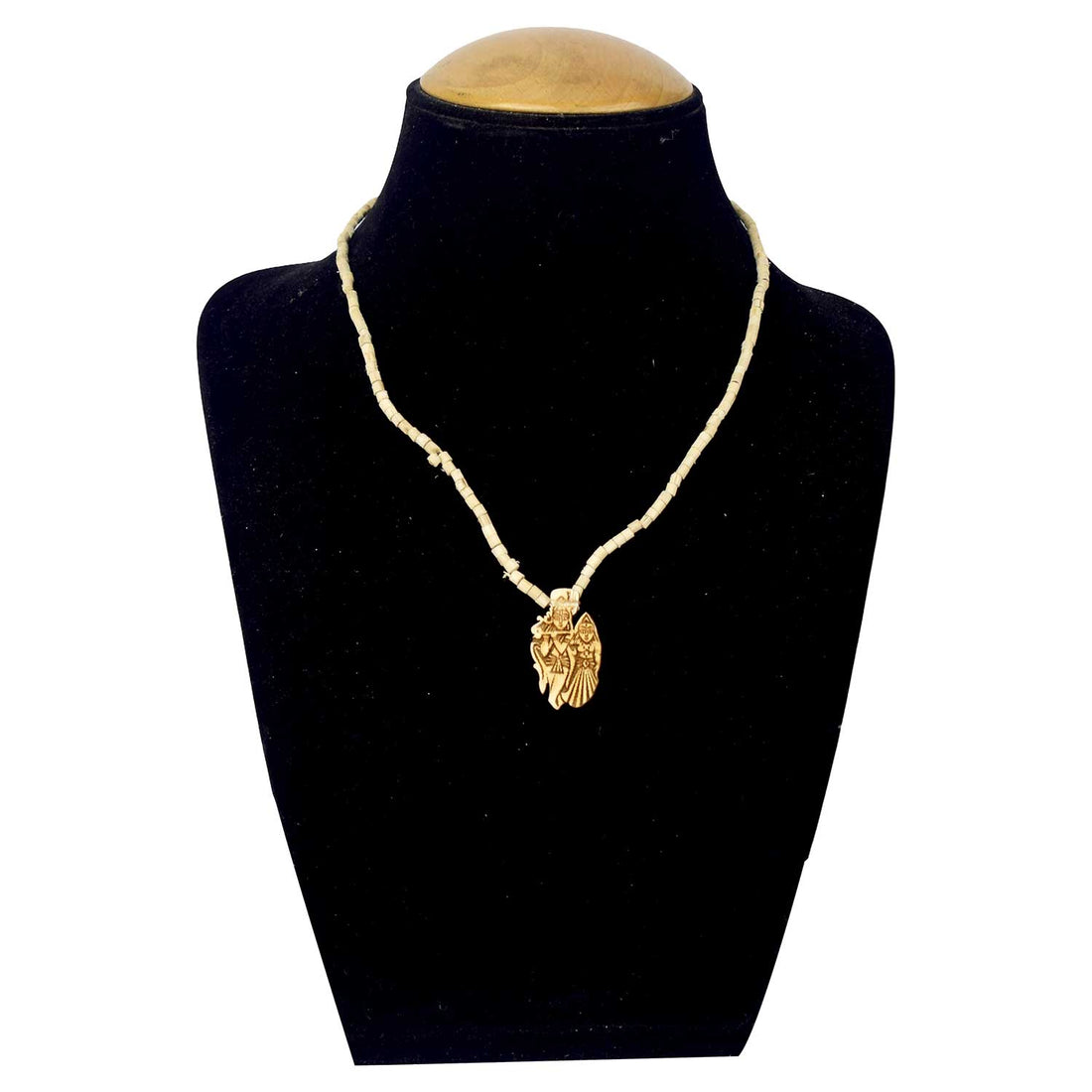100% Original Tulsi Mala - Wooden Radha Krishna Locket