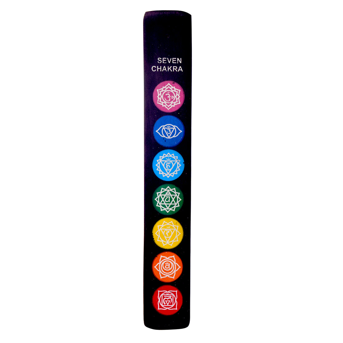 Black Seven Chakra Incense Holder Plate for Meditation and Spiritual Decor