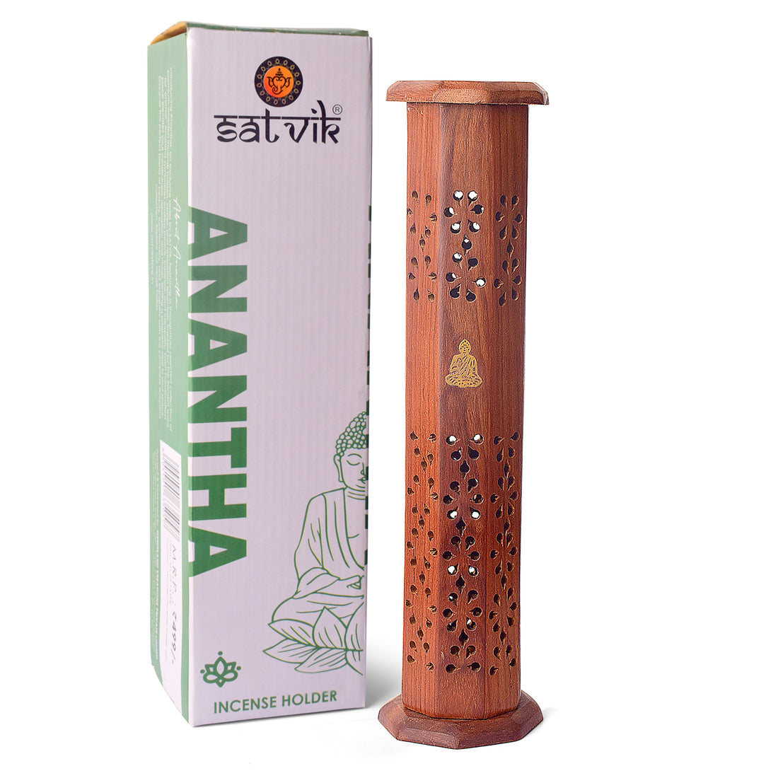 Handcrafted Wooden Standing Incense Holder for Pooja and Home Decor
