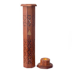 Handcrafted Wooden Standing Incense Holder for Pooja and Home Decor