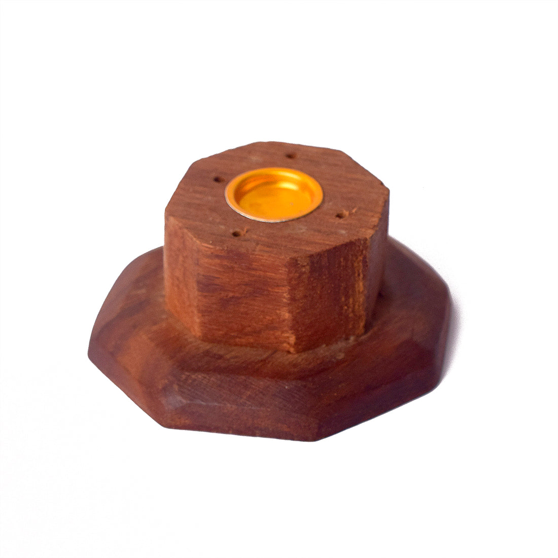 Handcrafted Wooden Standing Incense Holder for Pooja and Home Decor
