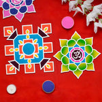 8-Inch Reusable Rangoli Stencils: DIY Decor Essentials Set of 6