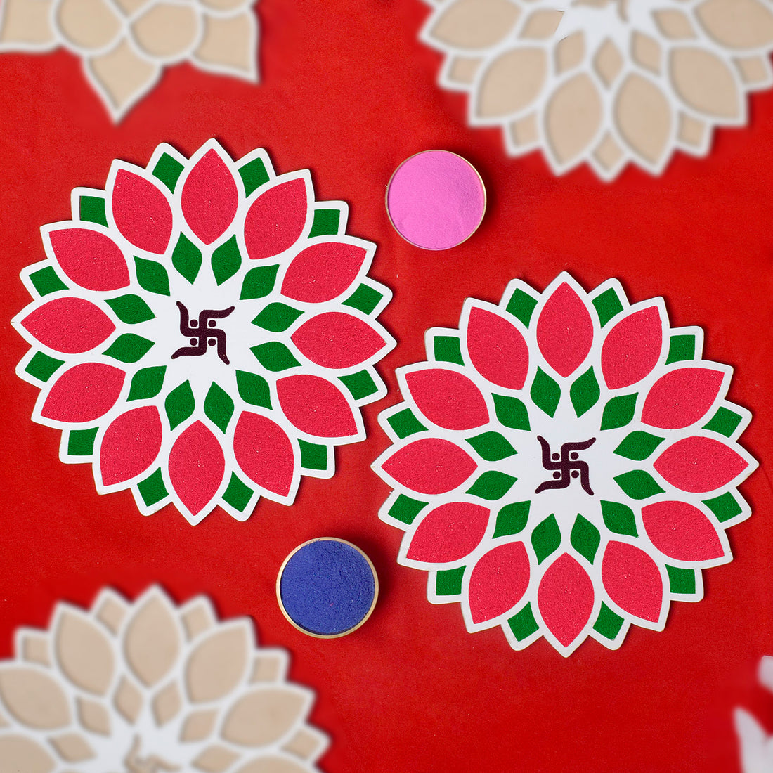 8-Inch Reusable Rangoli Stencils for DIY Decor Set of 6