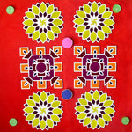 8-Inch Rangoli Stencils: Reusable Templates for DIY Decor Crafting on Floors Set of 6