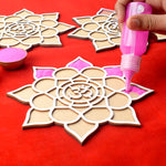 8-Inch Reusable Rangoli Stencils: DIY Decor Essentials Set of 6