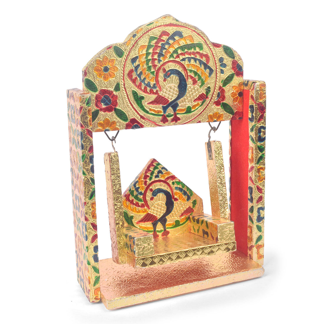 Meenakari Peacock Jhula for Laddu Gopal – Small Size