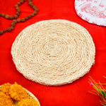 Auspicious Banana Stem Fiber Asan for Sacred Statues in the Mandir (10 Inch)