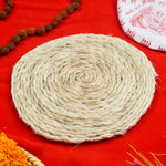Auspicious Banana Stem Fiber Asan for Sacred Statues in the Mandir (8 Inch)