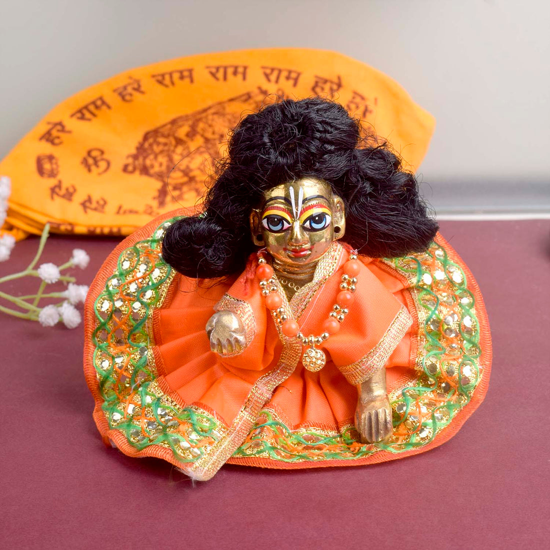 Enchanting Multicolour Laddu Gopal Dress with Golden Border