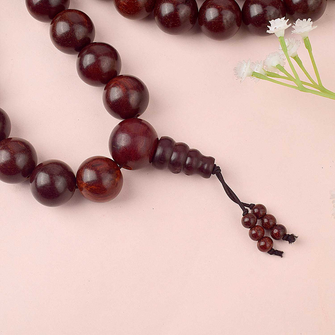 Certified 18mm 100% Original Authentic Pure Red Sandalwood Jap Mala (Andhra Pradesh)