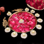 Decorative Metal Peacock Flower Urli with Tea Light (Pack of 3)