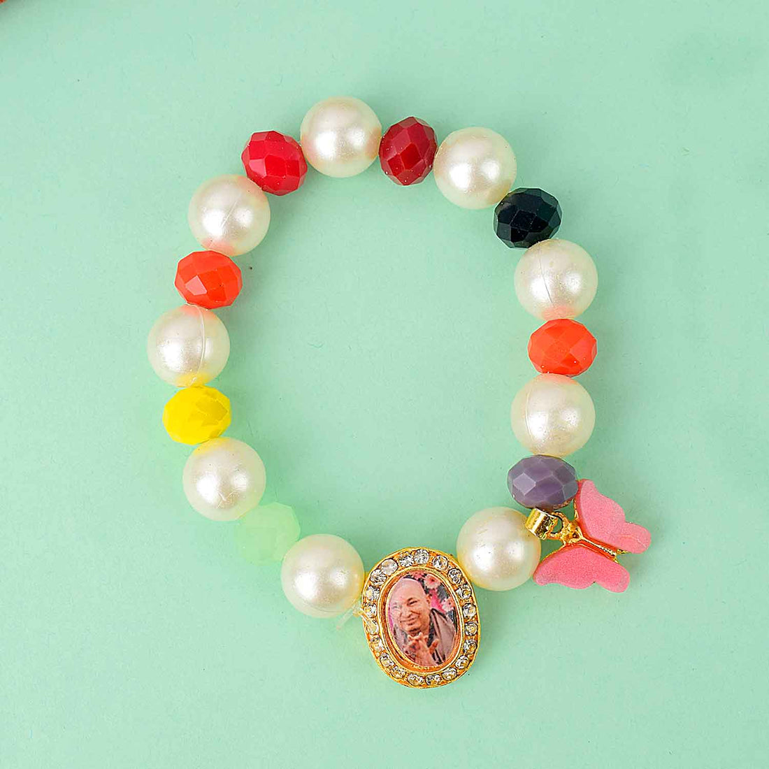 Multicoloured with Butterfly Charm – Guruji Swaroop Bracelet