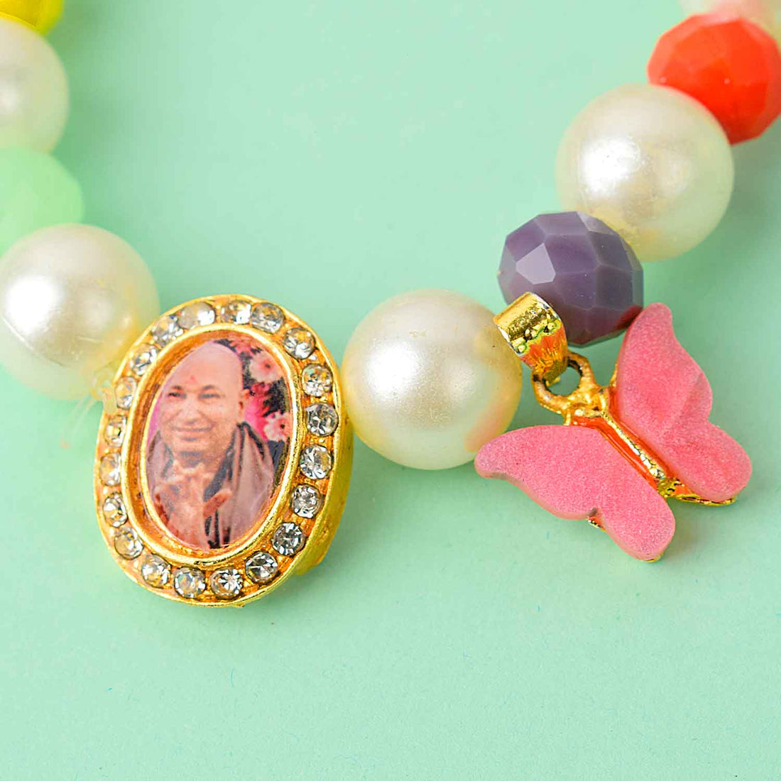 Multicoloured with Butterfly Charm – Guruji Swaroop Bracelet