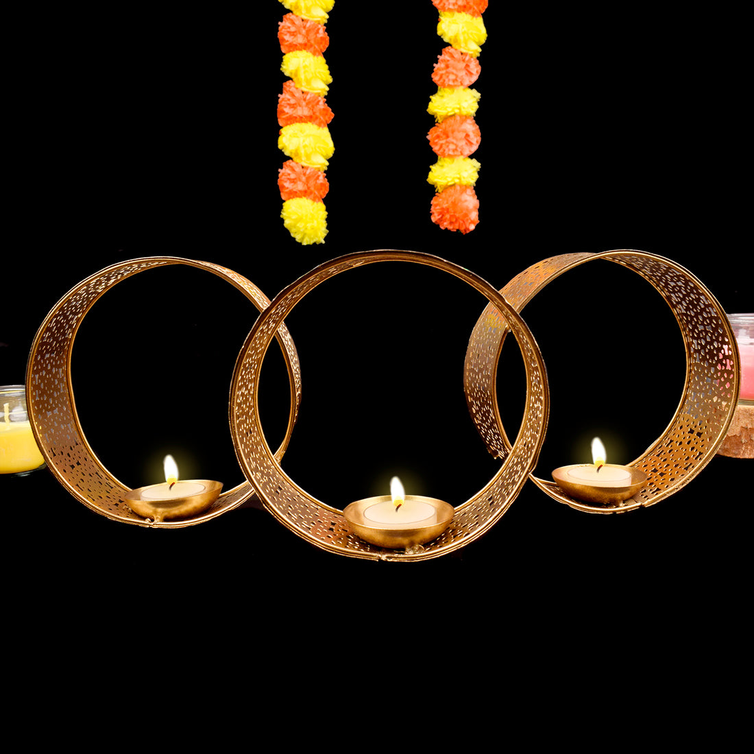 Nooriyat Decorative Round Metal Tea Light Candle Holder