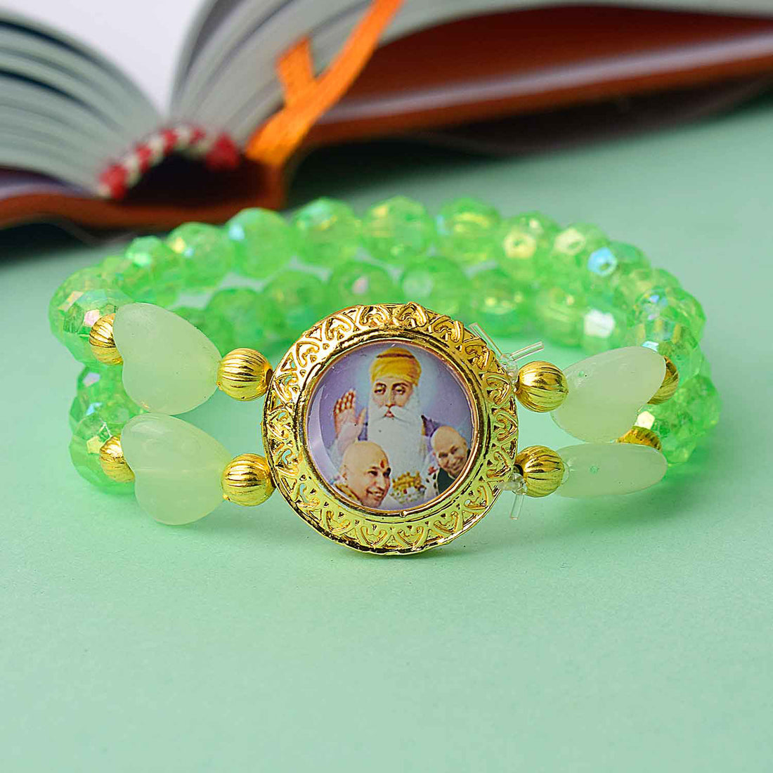 Charming Guruji Swaroop Bracelet (Assorted) – Round & Heart Beads