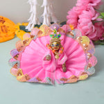 Light Pink Laddu Gopal Dress with Decorative Embroidered Border (Size 0-2)