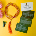 Premium Hakik Jap Mala Crystal Orange Canelian