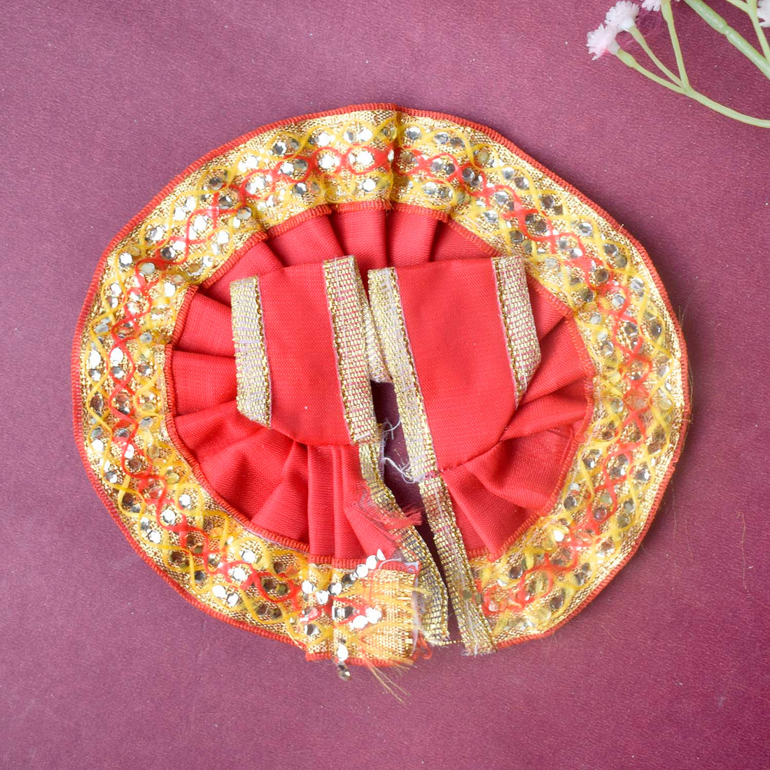 Enchanting Multicolour Laddu Gopal Dress with Golden Border