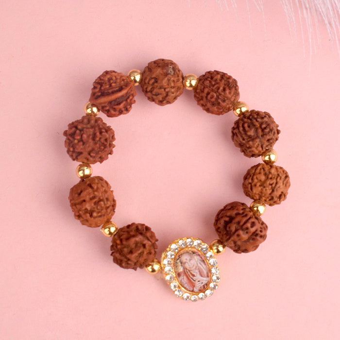 Rudraksha Bracelet with Jai Guruji Swaroop Handmade Bracelets for Men and Women