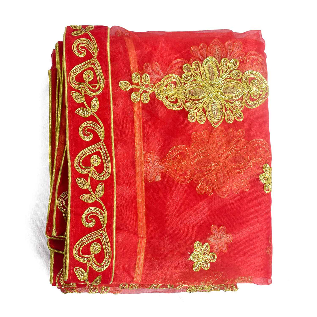 Elegant Mata Ki Chunri with Golden Floral Motifs – Perfect for Devi Puja and Festive Decor

Enhance your spiritual rituals with this beautiful Mata Ki Chunri, adorned with intricate golden floral motifs. Measuring 214 cm (84 inches) in length and 103 cm (40.5 inches) in height, this Chunri is made from premium-quality fabric with rich gold detailing. Ideal for Navratri, Durga Puja, temple offerings, and festive decor, it adds a divine touch to your prayers and celebrations.
Shop authentic Mata Ki Chnni
